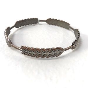 Silver-tone Boho Bangle